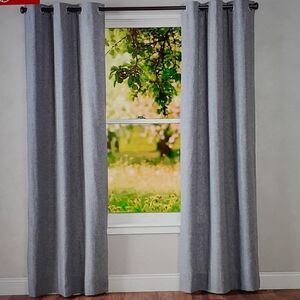 New P&H Homespun Double Wide Grommet Top Patio Panel With‎ Wand Grey 80×84 New